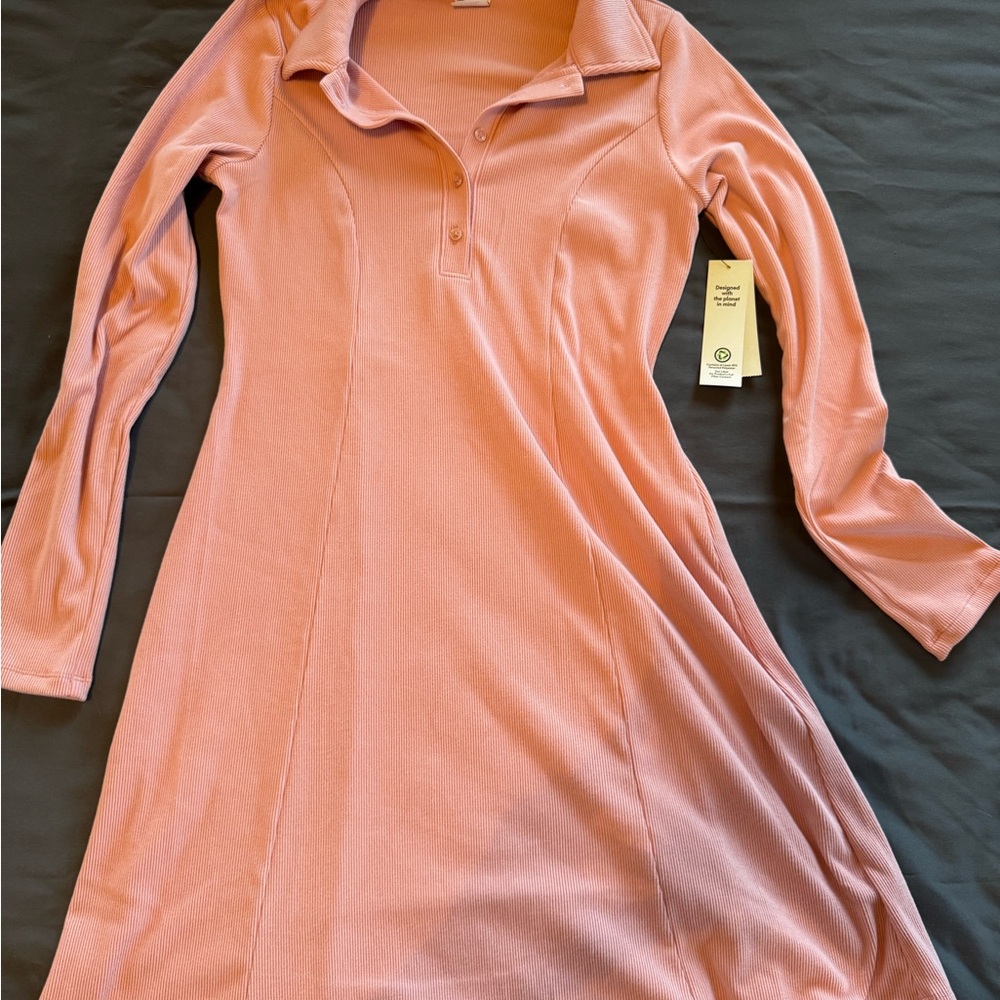 No Boundaries Pink Long Sleeve Dress